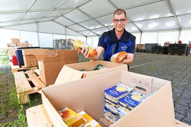 Im Sammellager in Freiburg-Brühl wurden bislang 30 Tonnen Hilfsgüter für die Ukraine umgeschlagen