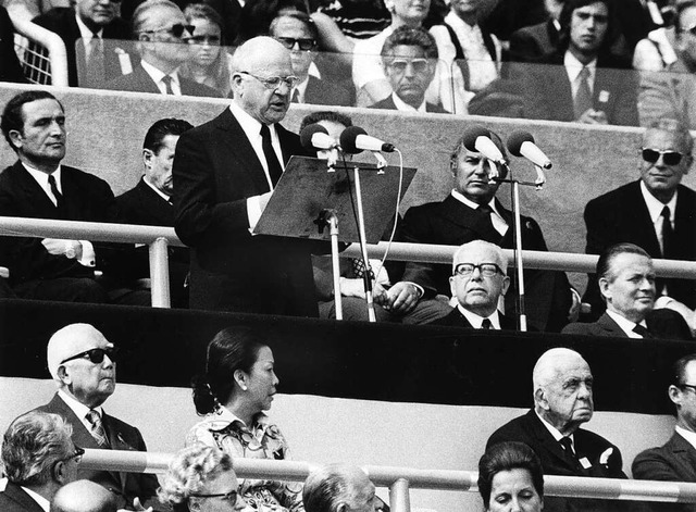 IOC-Prsident Avery Brundage bei der Trauerfeier am 6. September 1972  | Foto: Iopp Pool