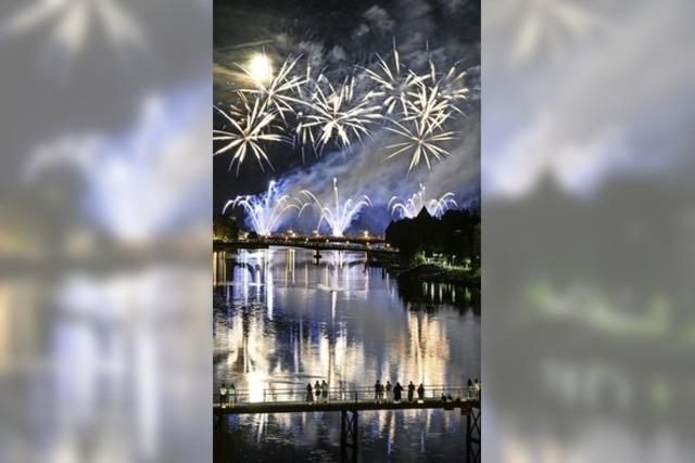 Feuerwerk ber dem Bodensee
