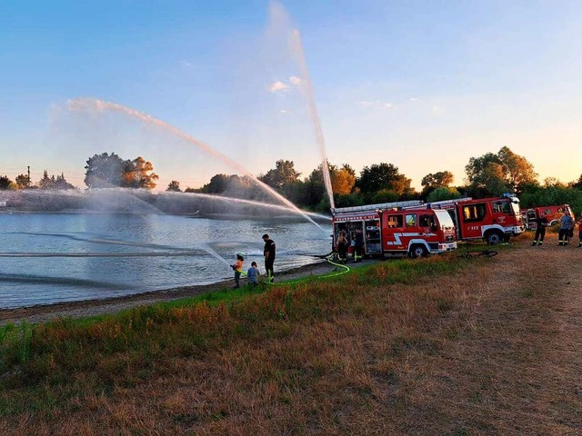 Der Einsatz der Feuerwehr am Oberschopfheimer Angelsee war ein Erfolg.  | Foto: Feuerwehr Oberschopfheim