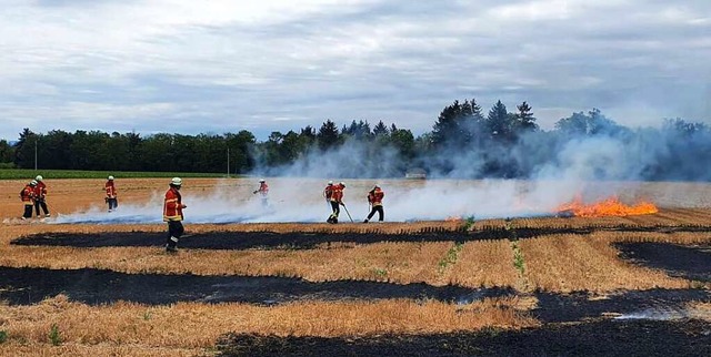 Die Feuerwehr bte in Gndlingen das Lschen von Vegetationsbrnden.  | Foto: Christian Ziebold