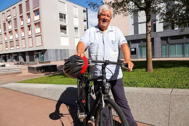 Peter Scholer ist Mitorganisator der Fahrradtour auf der Schweizer Seite.  | Foto: Valentin Zumsteg