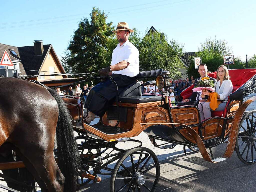 Viele Brger und Vereinsvertreter haben sich am Empfang des frisch gewhlten knftigen Brgermeisters Marco Gutmann beteiligt.