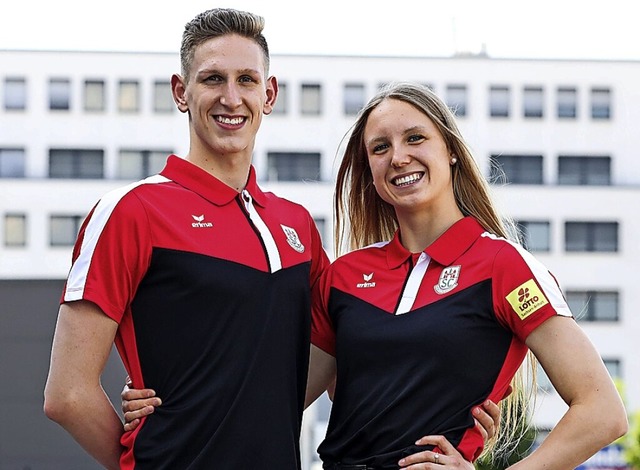 Privat glcklich, sportlich erfolgreich: Lukas Mrtens und Isabel Gose  | Foto: Christian Schroedter via www.imago-images.de