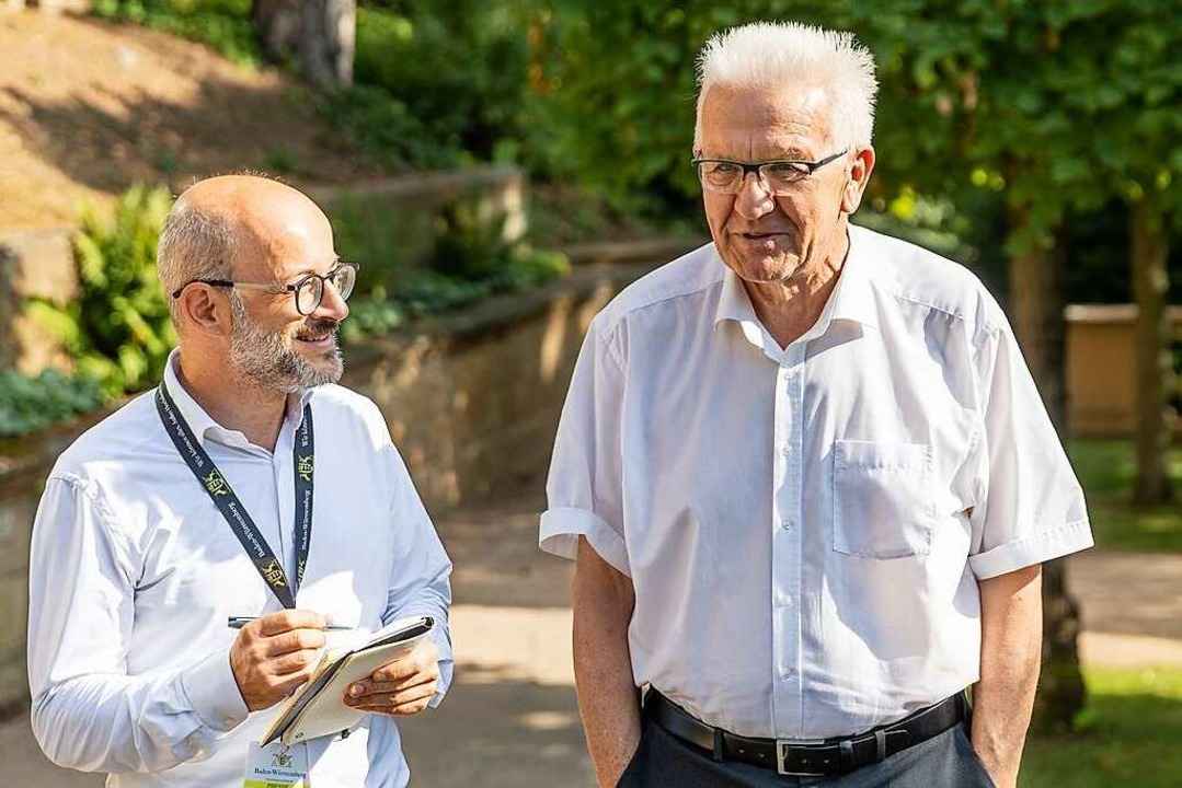 Ministerpr�sident Winfried Kretschmann...r des Stuttgarter Korrespondentenb�ros  | Foto: Uli Regenscheit