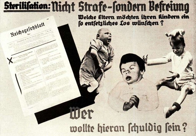 Ein Propagandaplakat zum Zwangssterilisationsgesetz  | Foto: Stadtarchiv