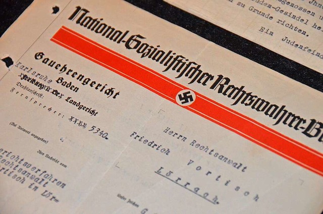 Ein an Friedrich Vortisch sen. gericht...r Nationalsozialismus&#8220; zu sehen.  | Foto: Sabine Ehrentreich