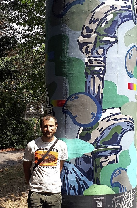 Die Kunst seiner Sule ist von Henrik Huschles Graffiti-Arbeiten beeinflusst.   | Foto: Barbara Puppe