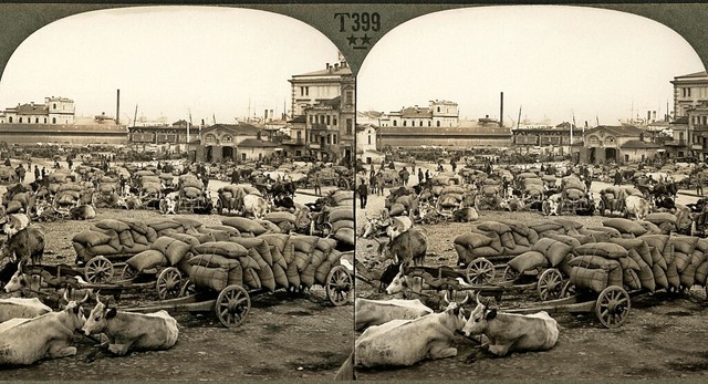 Historische Aufnahmen von Weizenhndle...m Hafen des ukrainischen Odessa warten  | Foto: JT Vintage