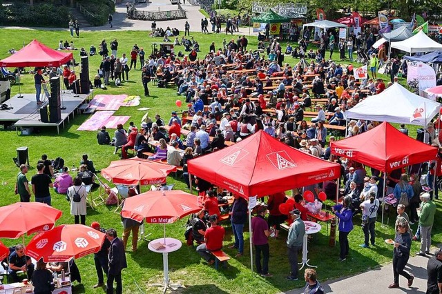 Gewerkschaftskundgebung am 1. Mai in Freiburg:  | Foto: Thomas Kunz