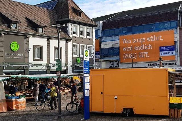 Freiburger Bauunternehmen Unmssig nimmt erste Vorbereitungen im Lwentor in Emmendingen auf