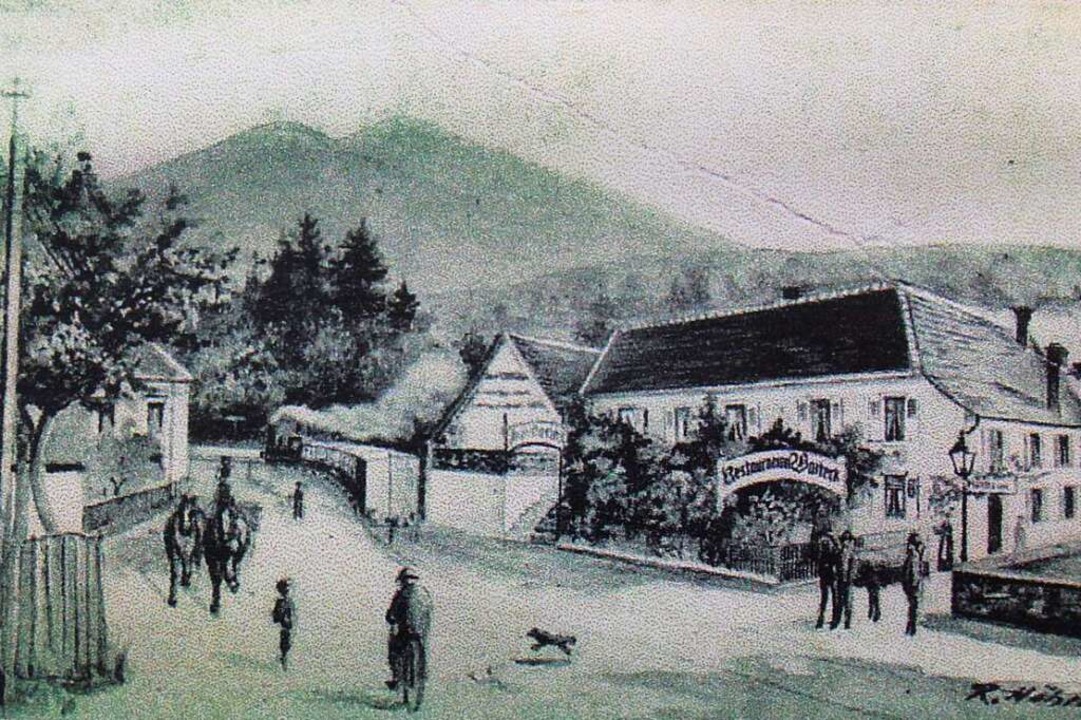Diese historische Abbildung zeigt das Gasthaus zur Warteck in seinen Anfngen.  | Foto: Christine Speckner