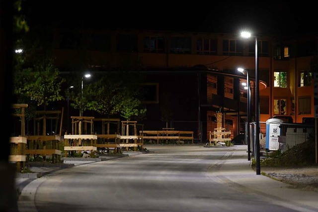 Dunkel blieb die Straenbeleuchtung am Montagabend in Teningen.  | Foto: Volker Mnch