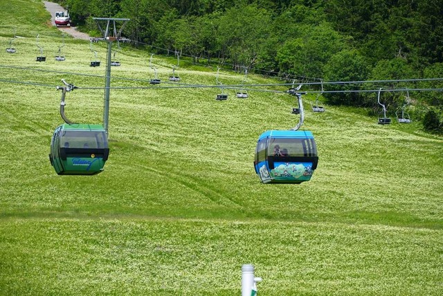 Im Sommer bringt die Feldbergbahn bis ...erinnen und Besucher zum Feldbergturm.  | Foto: Ralf Morys