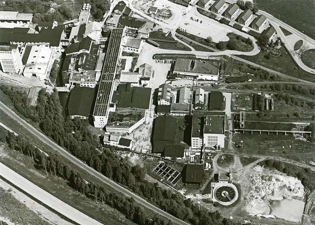 Das Werksgelnde der Neustdter Papier...m Jahr 1982 aus der Luft fotografiert.  | Foto: Roland Weis