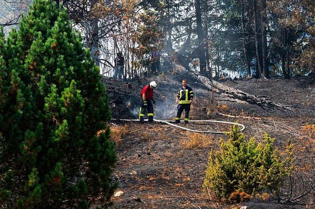 Einsatz im Gelnde: Auf rund einem Hek...selbach. Mehrere Wehren waren vor Ort.  | Foto: Wolfgang Scheu