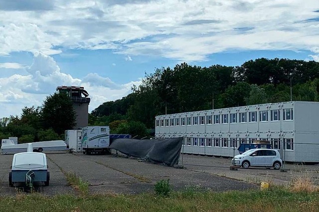 Container, wie sie vor wenigen Wochen ...mobilien zur Flchtlingsunterbringung.  | Foto: Helmut Seller