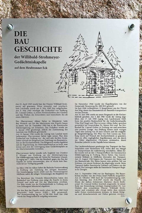 Seit diesem Jahr informiert eine weite...e, über die Baugeschichte der Kapelle.  | Foto: Frank Schoch