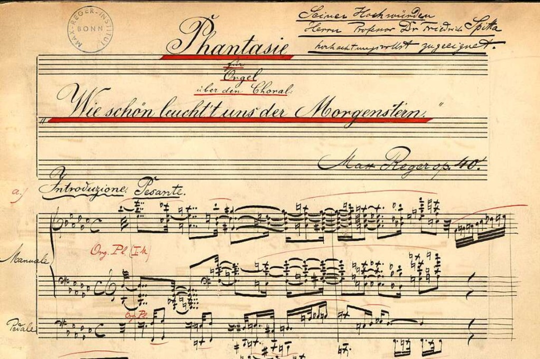 Max Regers &#8222;Morgenstern&#8220;-F...899 in der Handschrift des Komponisten  | Foto: Max-Reger-Institut, Karlsruhe