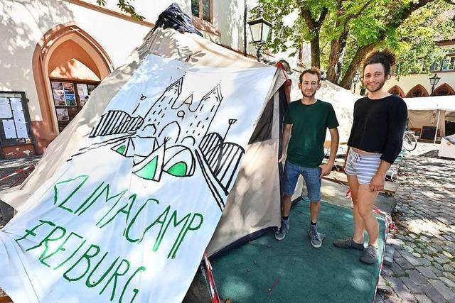 Seit zwei Monaten steht das Klimacamp auf dem Freiburger Rathausplatz