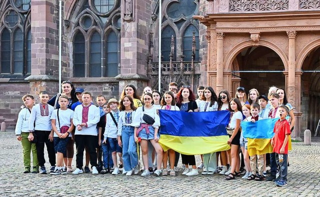 Ukrainische Kinder bei einer Stadtfhrung in Freiburg  | Foto: Michael Bamberger