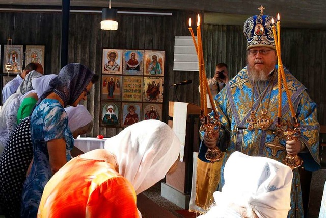 Erzbischof Tichon von Rusa beim orthodoxen Gottesdienst in Hugsweier  | Foto: Heidi Fel