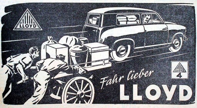 Da konnte man schon neidisch werden: eine Lloyd-Werbung von 1953  | Foto: BZ (Repro)