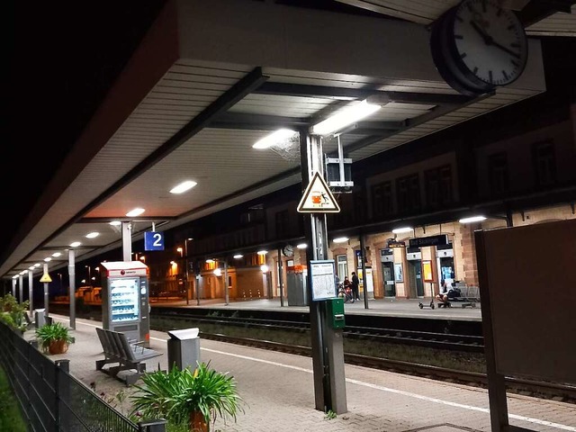 Hell beleuchtet sind nachts die Bahngleise am Bahnhof in Bad Sckingen.  | Foto: Axel Kremp