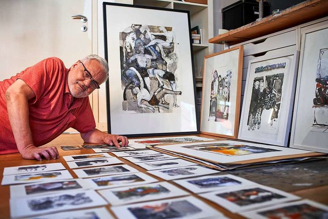 Perspektivwechsel:  Peter Sprang in seinem Atelier in Lahr  | Foto: Michael Bode