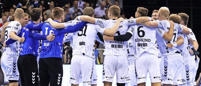 Die Spieler des THW Kiel wollen auch in der Champions League wieder jubeln.  | Foto: Bernd Thissen (dpa)