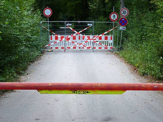 Ein Zaun versperrt die Rheinstrae in ...den ist im See aber weiterhin erlaubt.  | Foto: Dirk Sattelberger