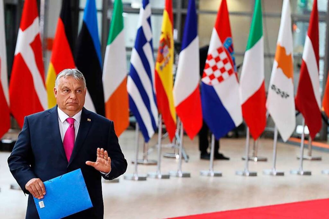 Viktor Orban, Premierminister von Unga...nem EU-Sondergipfel in Brüssel im Mai.  | Foto: Nicolas Maeterlinck (dpa)