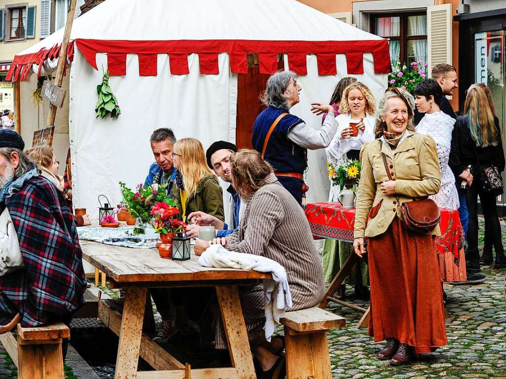 Das Spektakel mit 250 Akteuren brachte Theaterstcke, mittelalterliches Marktgeschehen, den Wettstreit der Gaukler und vieles mehr in die historische Altstadt.