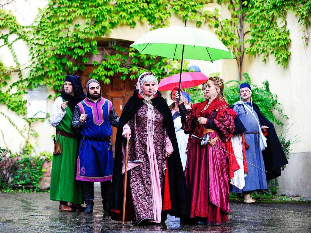 Das Spektakel mit 250 Akteuren brachte Theaterstcke, mittelalterliches Marktgeschehen, den Wettstreit der Gaukler und vieles mehr in die historische Altstadt.