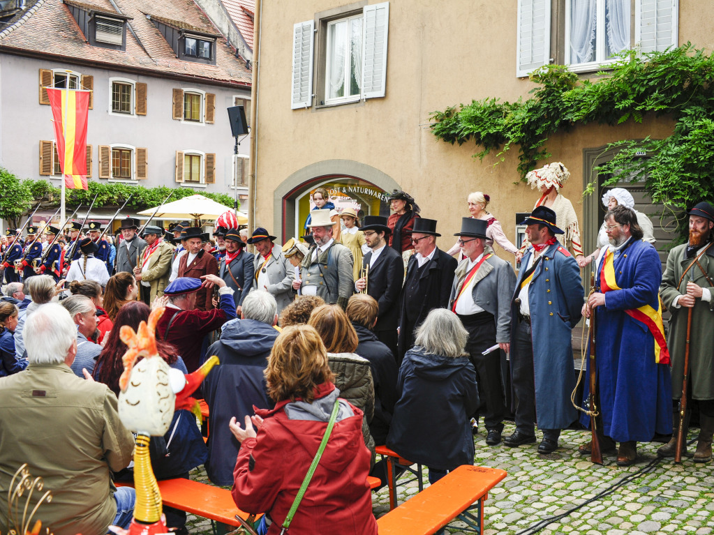 Das Spektakel mit 250 Akteuren brachte Theaterstcke, mittelalterliches Marktgeschehen, den Wettstreit der Gaukler und vieles mehr in die historische Altstadt.