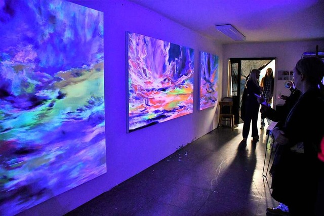 Zur Nacht der offenen Ateliers konnten...alerei im Atelier von  Elena Politowa.  | Foto: Barbara Ruda