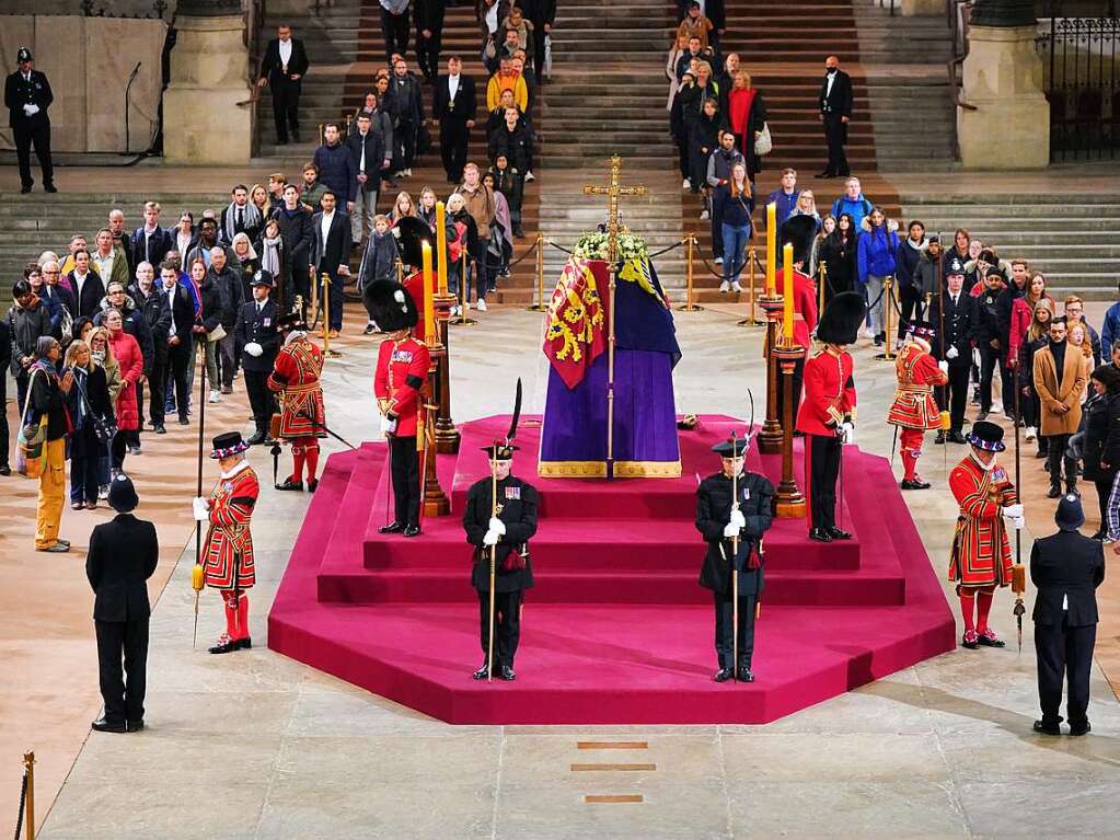 Die Westminster Hall ein paar Stunden vor der Beerdigung