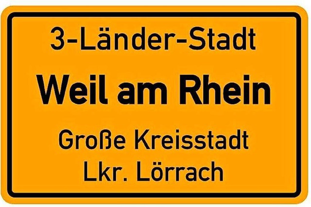 So knnen knftig die Ortsschilder der Kernstadt von Weil am Rhein aussehen.  | Foto: Stadtverwaltung