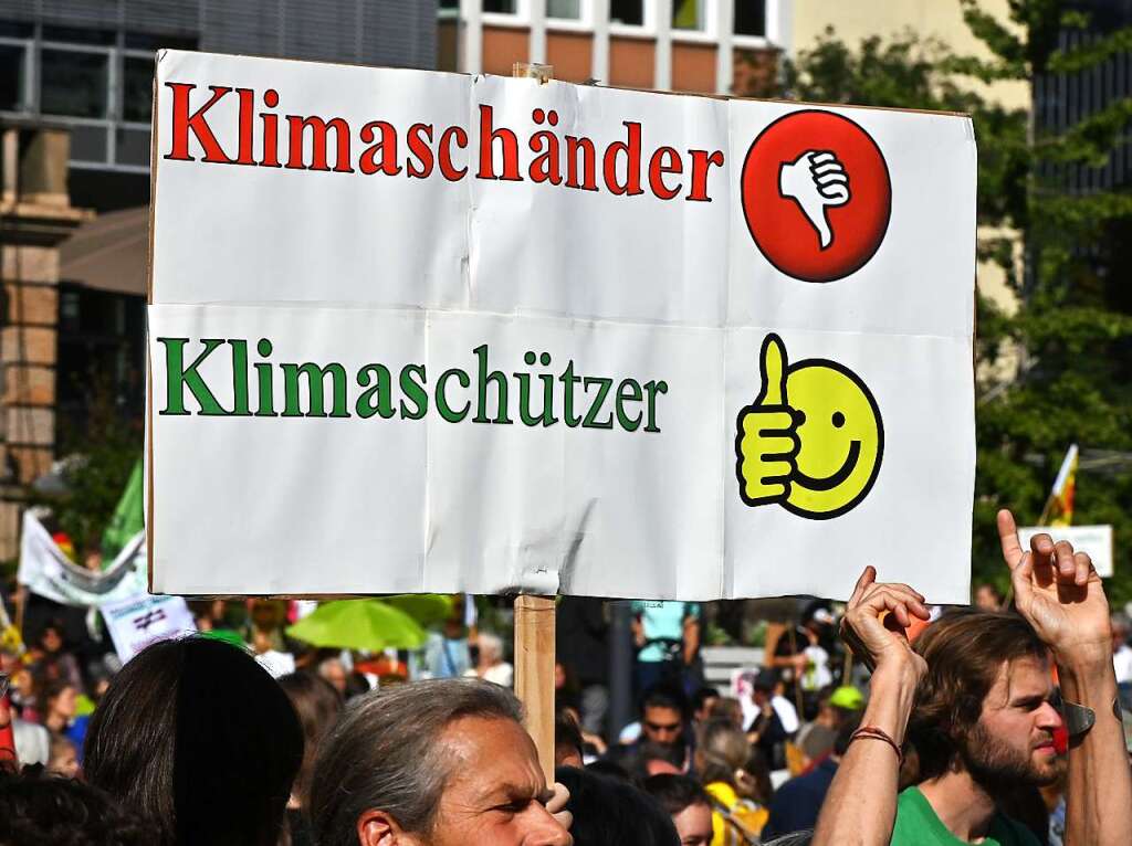 Rund 8000 Menschen streikten am Freitag in Freiburg fr mehr Klimagerechtigkeit.