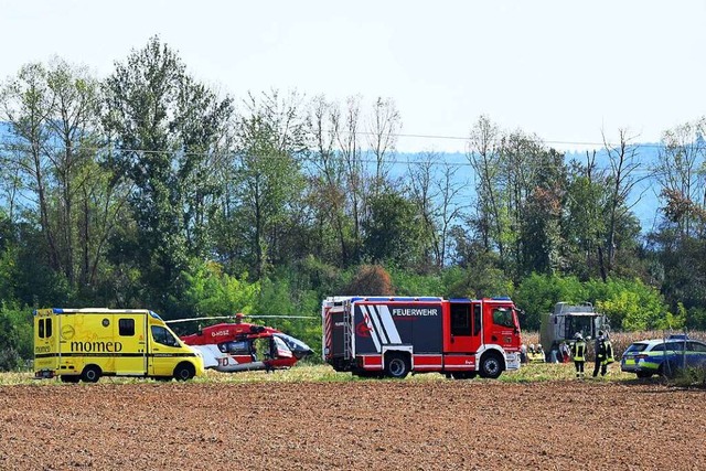 Neben der Feuerwehr war auch ein Rettungshubschrauber im Einsatz.  | Foto: Wolfgang Knstle