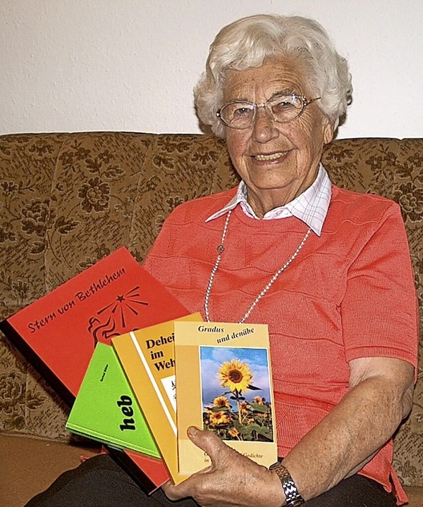 Gertrud Böhler an ihrem 85. Geburtstag  | Foto: Bader