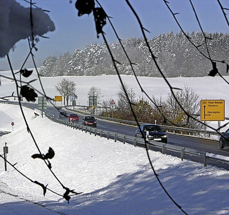 Die B 500 bei Waldkirch im Winter  | Foto: suedkurier