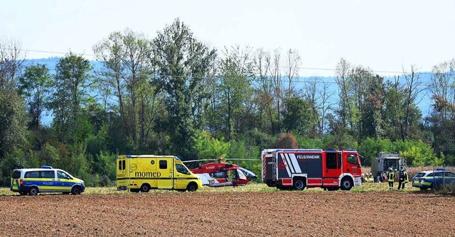 Neben der Feuerwehr war auch ein Rettungshubschrauber im Einsatz.  | Foto: Wolfgang Knstle