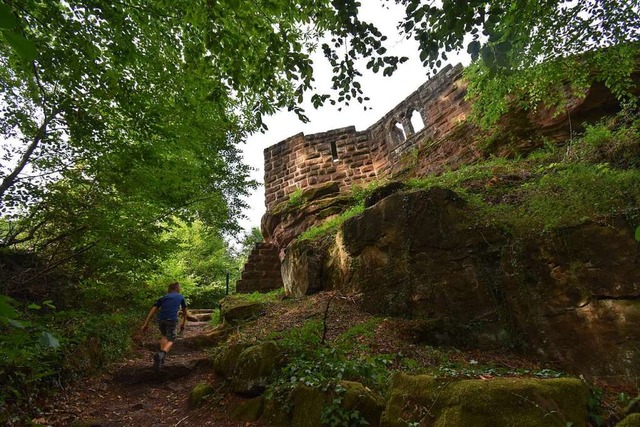 Nur noch ein paar Stufen bis nach oben: die Burgruine Ltzelhardt bei  Seelbach  | Foto: Silke Kohlmann
