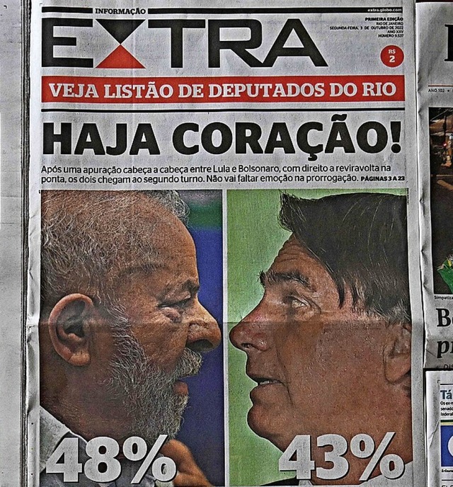 Das Duell Lula contra Bolsonaro wird am 30. Oktober entschieden.  | Foto: CARL DE SOUZA (AFP)