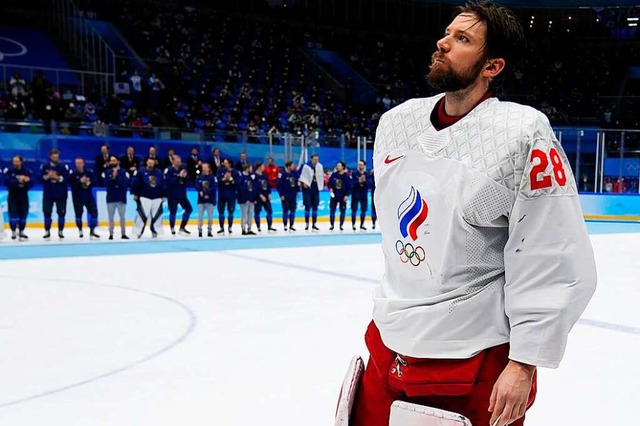 Eishockey-Torhter Iwan Fedotow (hier bei den Winterspielen in Peking)  | Foto: Matt Slocum (dpa)