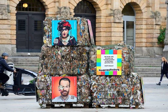 &#8222;Drck deinen Mll nicht anderen...er Sauberkeitsaktion Augenauffreiburg.  | Foto: Ingo Schneider