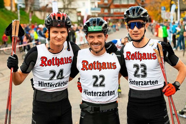 Der deutsche Meister Fabian Riele (Mi...kob Lange (rechts) sowie Julian Schmid  | Foto: Wolfgang Scheu