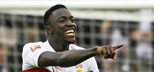 Silas, kongolesischer Strmer des VfB ...:0, das er per Foulelfmeter erzielte.   | Foto: Marijan Murat (dpa)