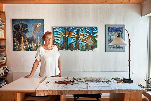 Anita Schler in ihrem Atelier.  | Foto: Michael Bode